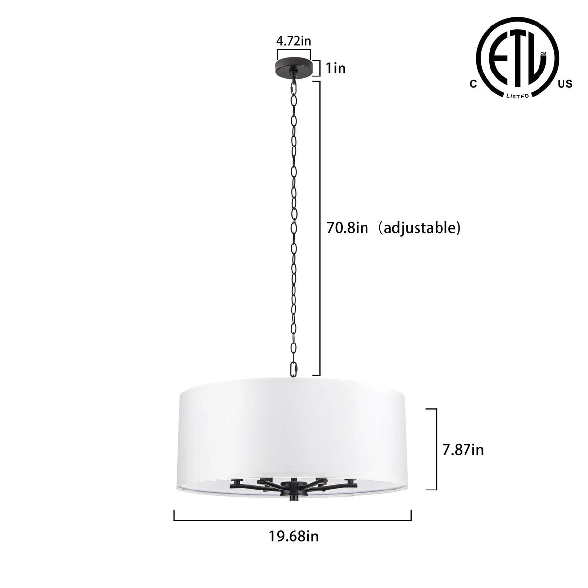 Ivoryline White Drum Pendant