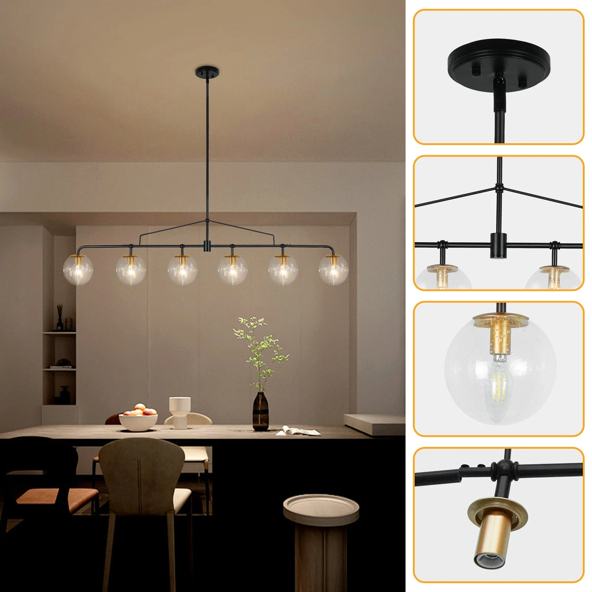 Grenshaw Glass Linear Chandelier