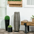 Nocturne Solar Wicker Floor Lantern – Gray