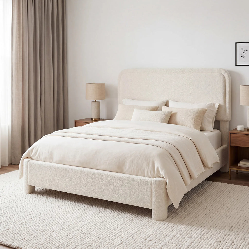 Cloudnote Teddy Velvet Platform Bed