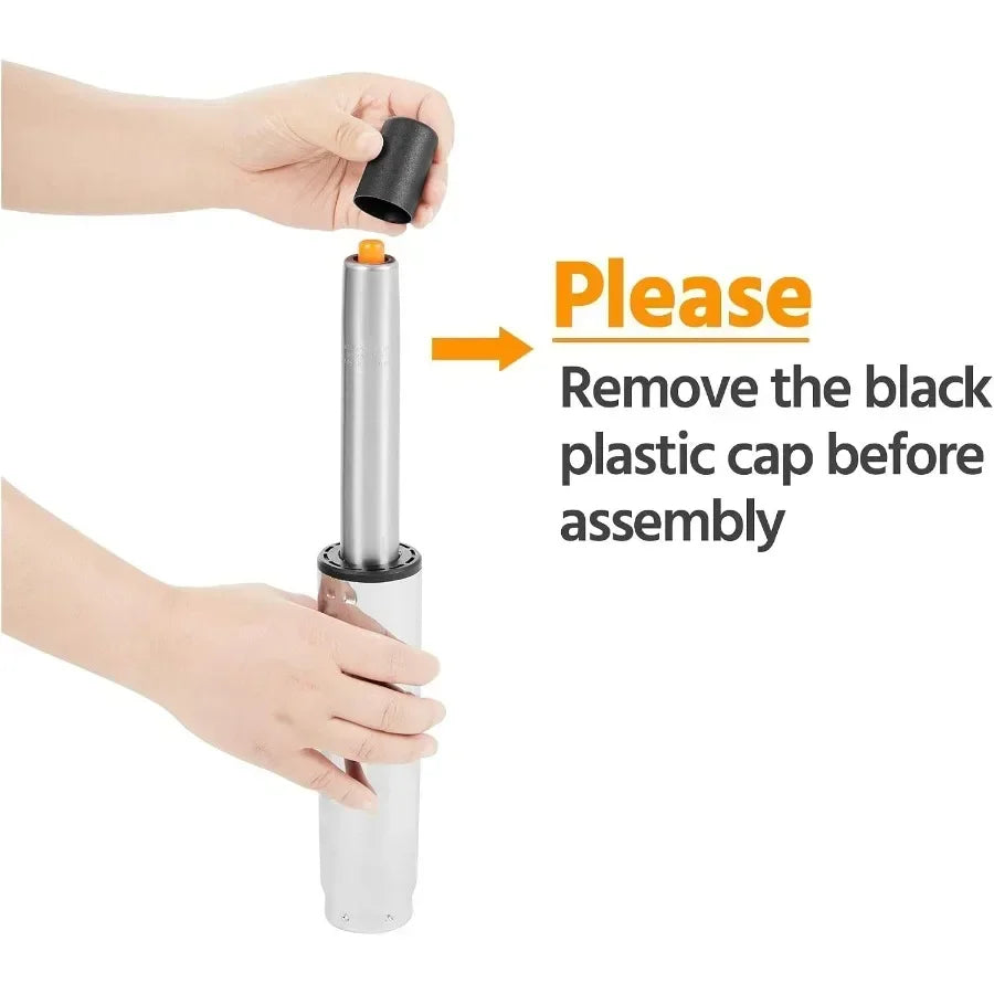 Gas-lift assembly instruction to remove the black plastic protective cap