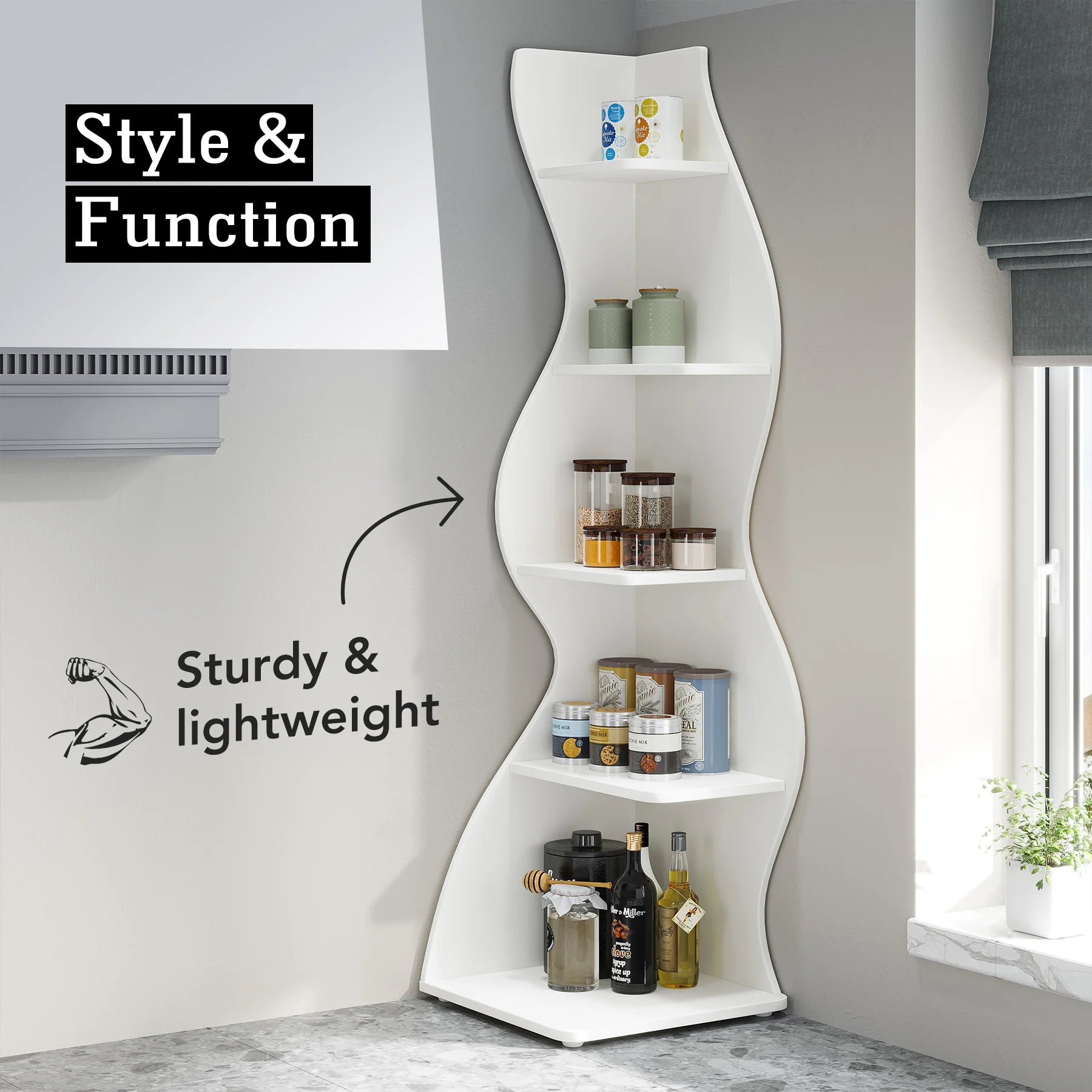 Sorella Sculptural Corner Shelf