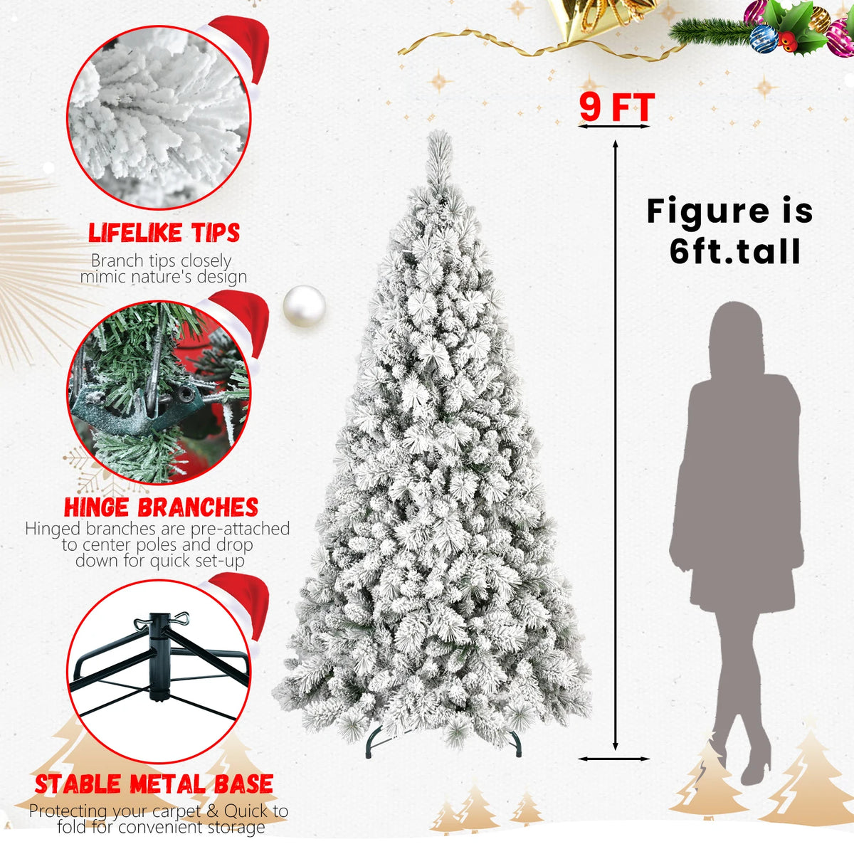 Everfrost Snowy Full-Body Christmas Tree