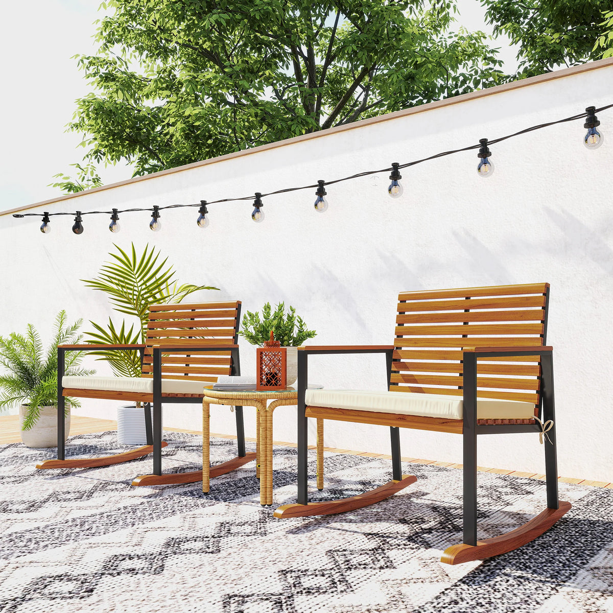 Suncarrow Acacia Rocking Chairs, Set of 2