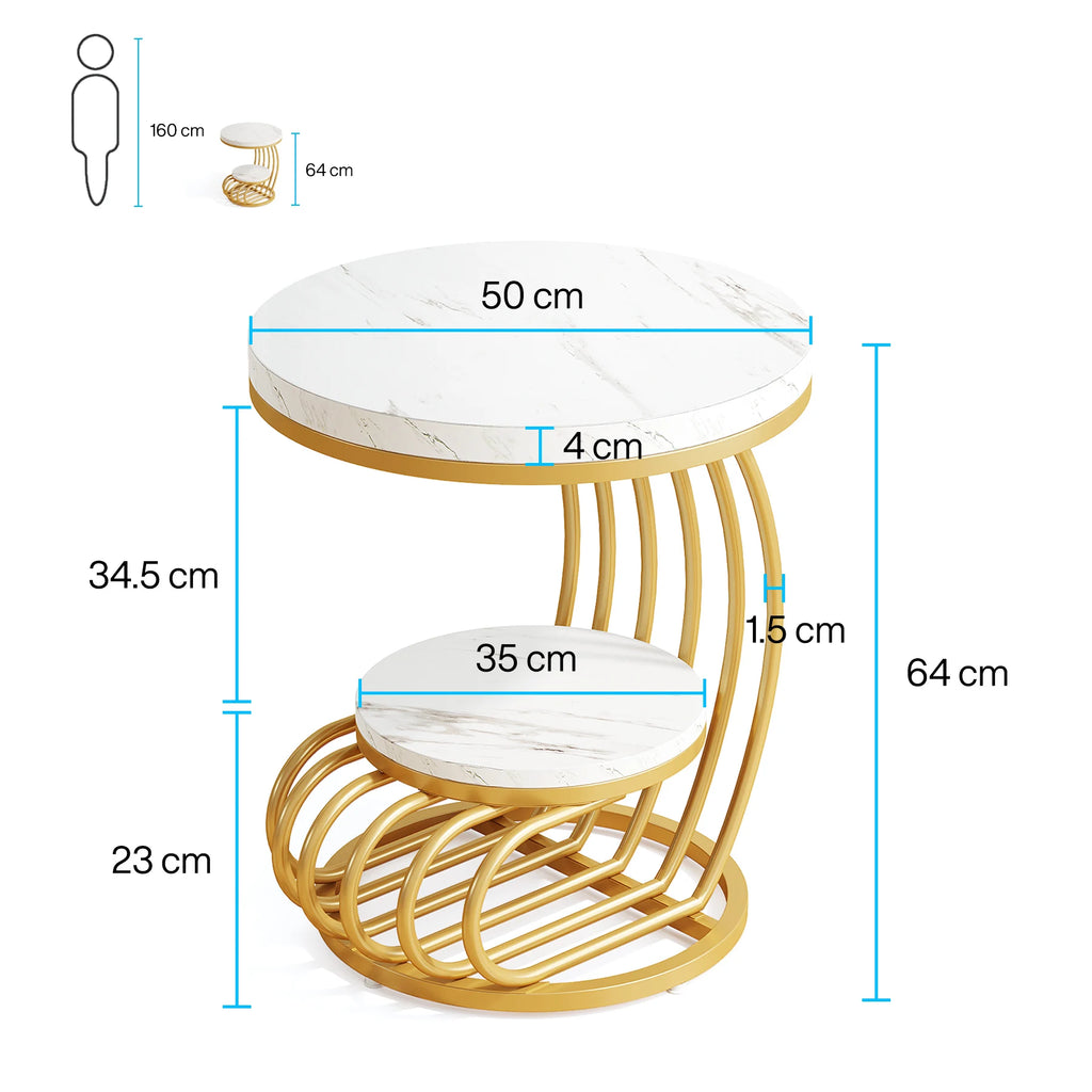 Tavio Curved 2-Tier End Table
