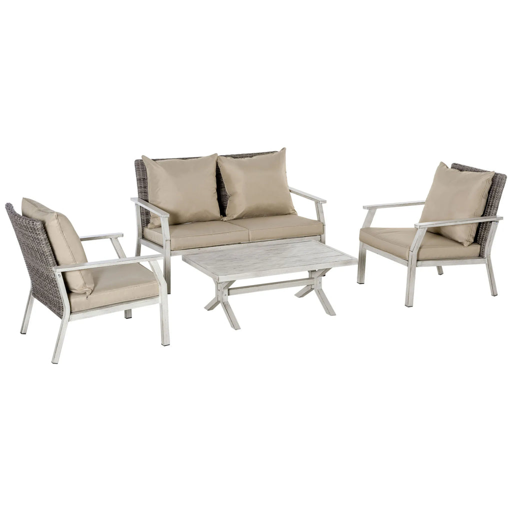 Brielleaf Four-Piece Wicker Patio Conversation Set
