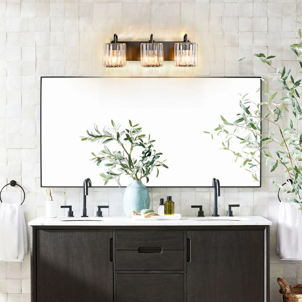 Obsidian Prism Three-Light Vanity Sconce