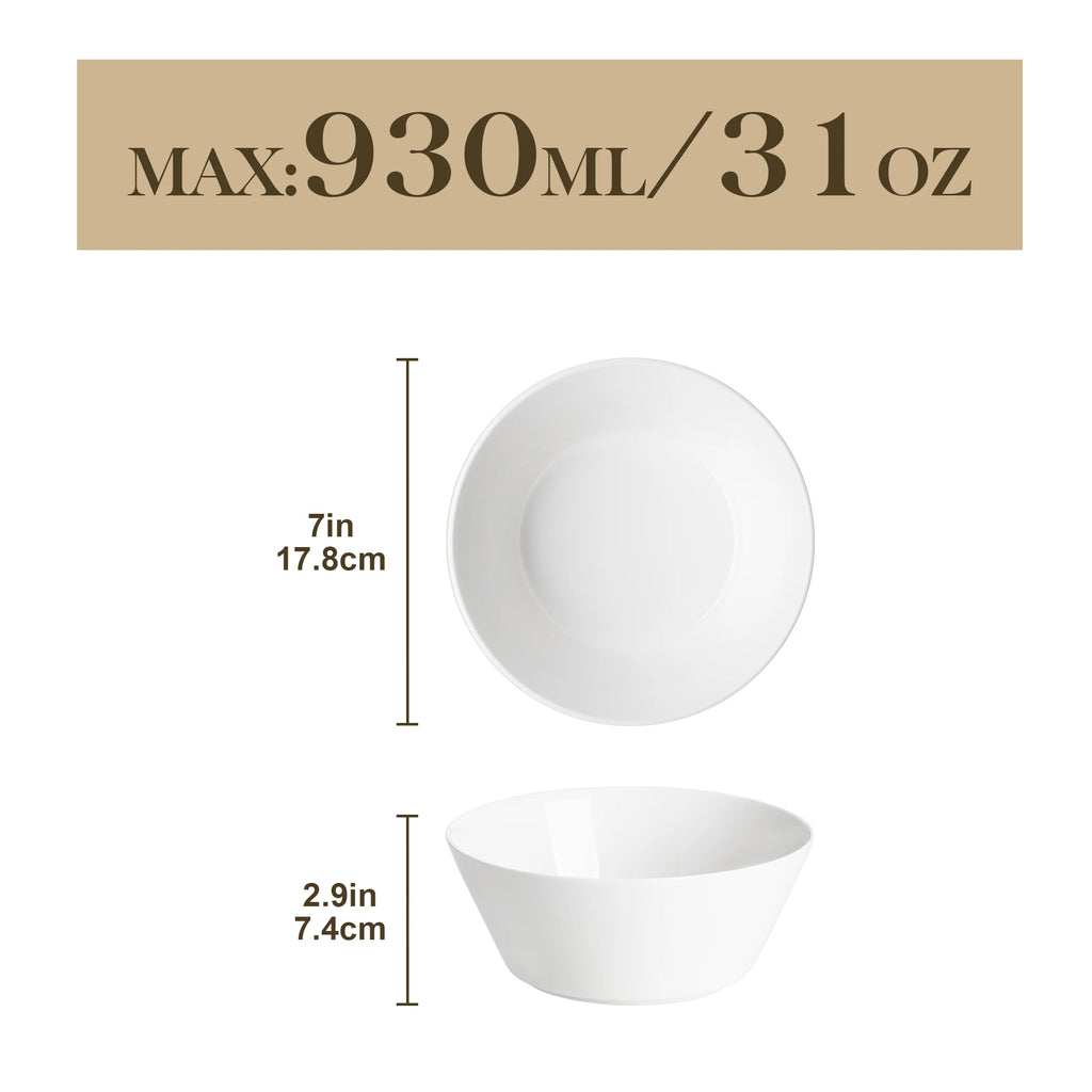 MALACASA Tapered Porcelain Bowl Set