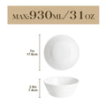 MALACASA Tapered Porcelain Bowl Set