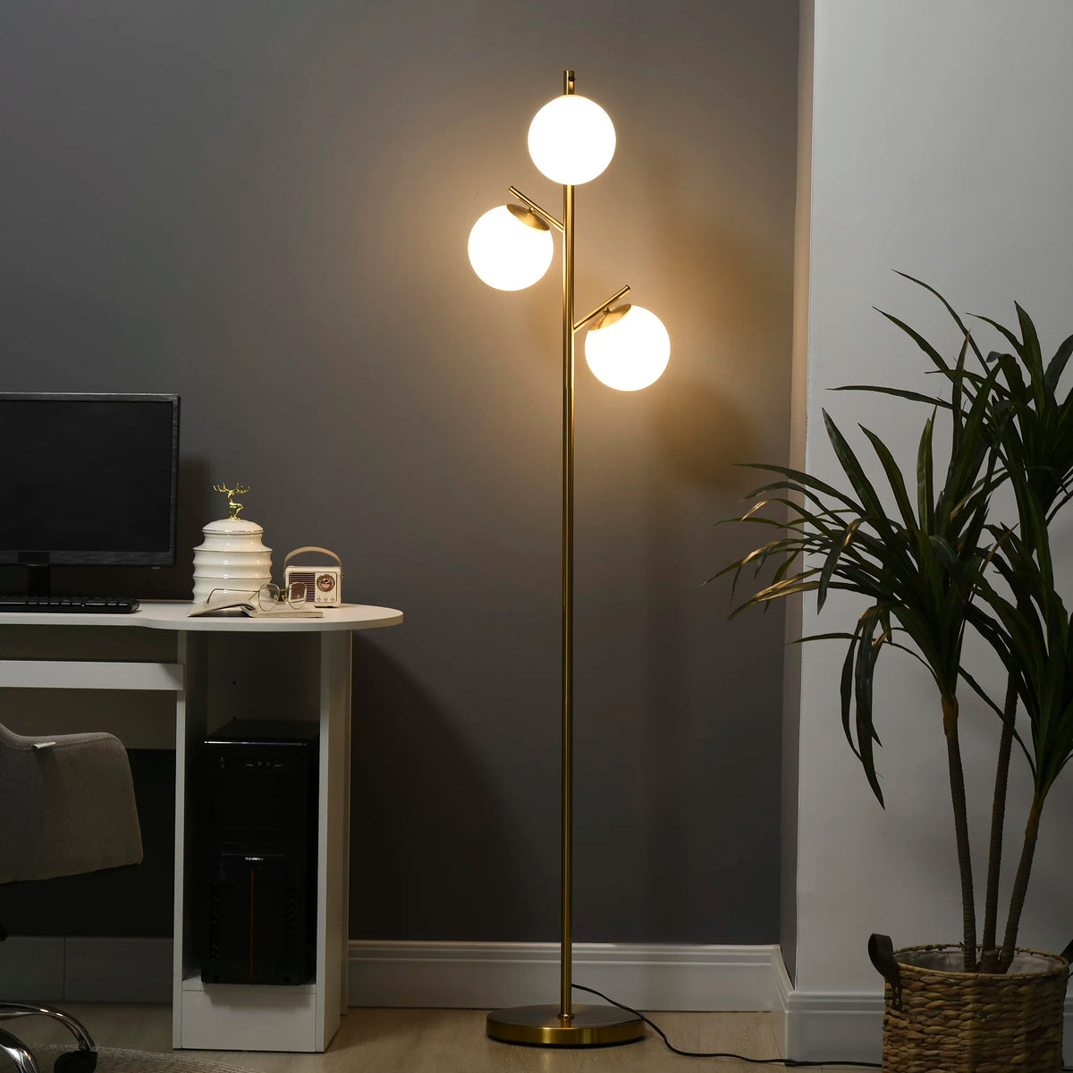 Solivane Three-Globe Floor Lamp
