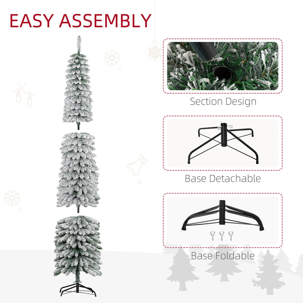 Frostneedle Flocked Pencil Christmas Tree