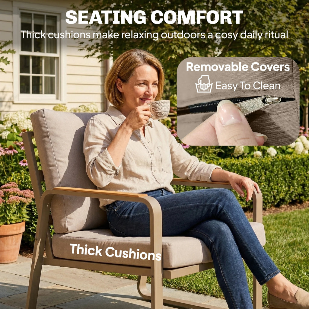 Avencroft Four-Piece Metal Patio Conversation Set