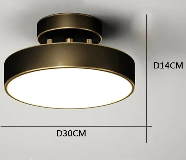 Ceiling light fixture with dimensions and specifications on a gray background