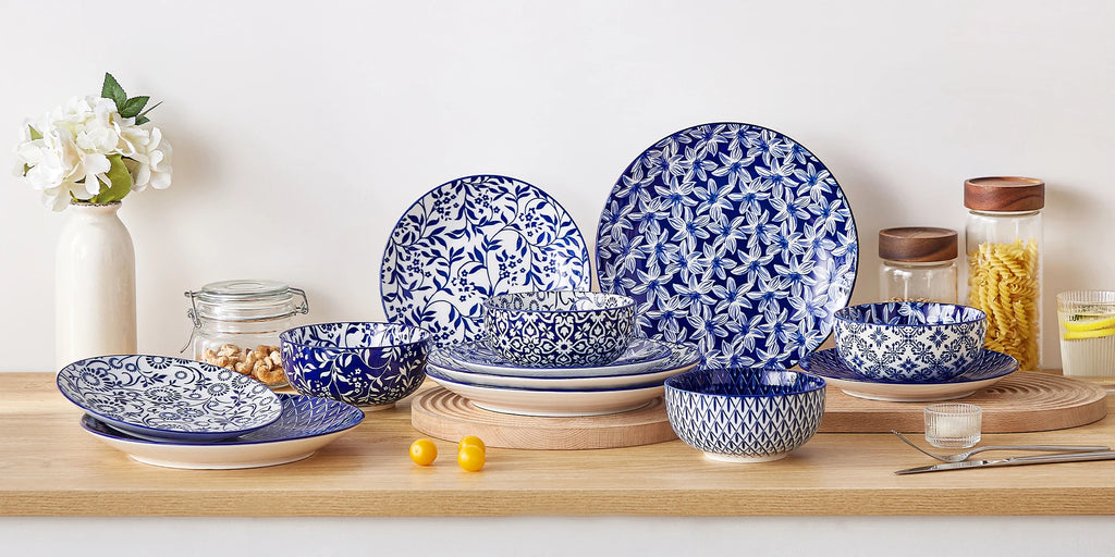 Vancasso Chinese Blue & White Porcelain Dinnerware Set