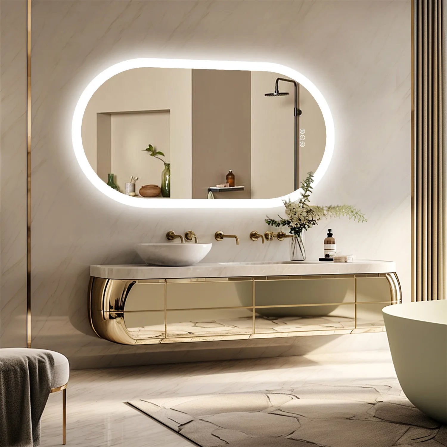 Luna LED Oval Bathroom Mirror
