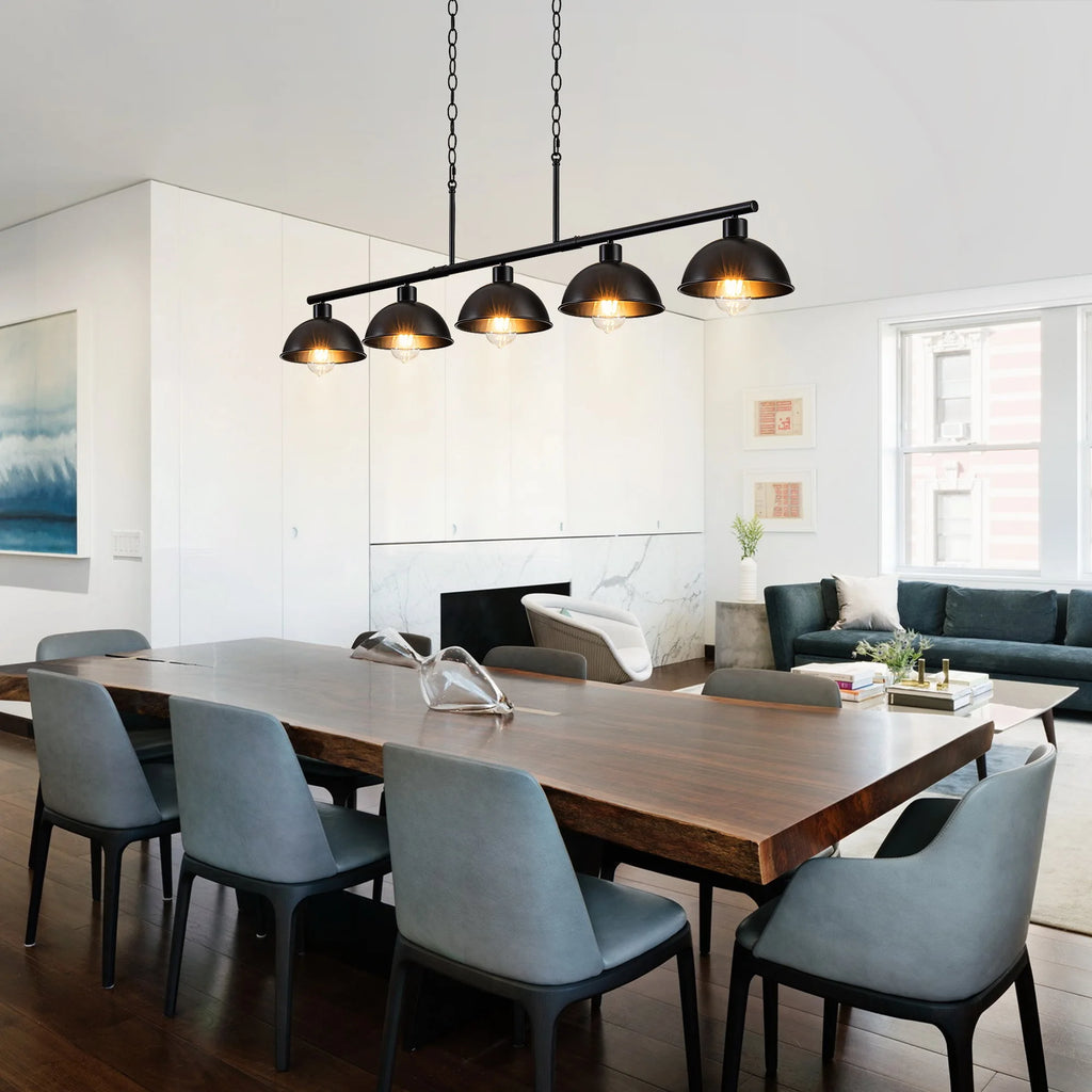 Forgecrest Five-Light Island Chandelier – Black