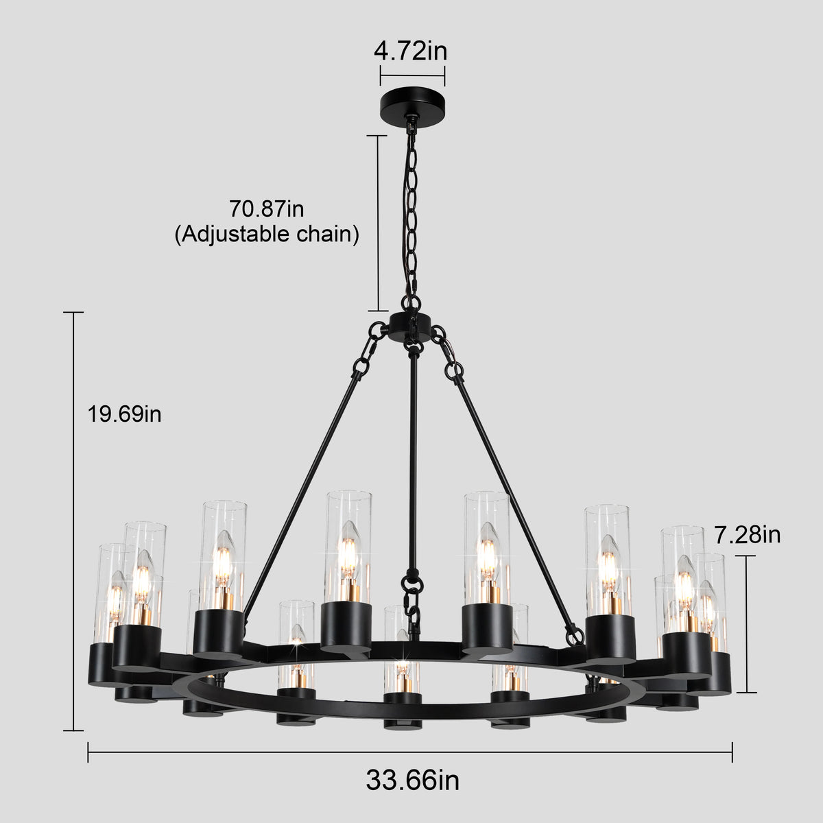 Thornleigh Wagon Wheel Chandelier