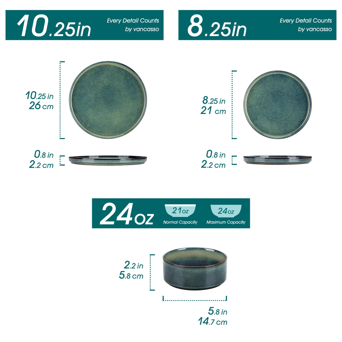 VANCASSO Starry Reactive Glaze Dinnerware Set