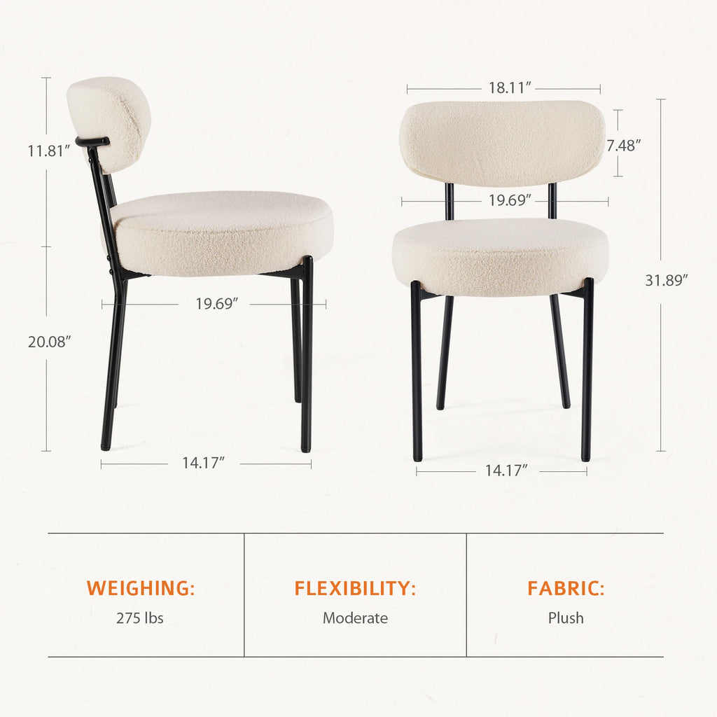 Maren Plush Dining Chairs, Set of 2