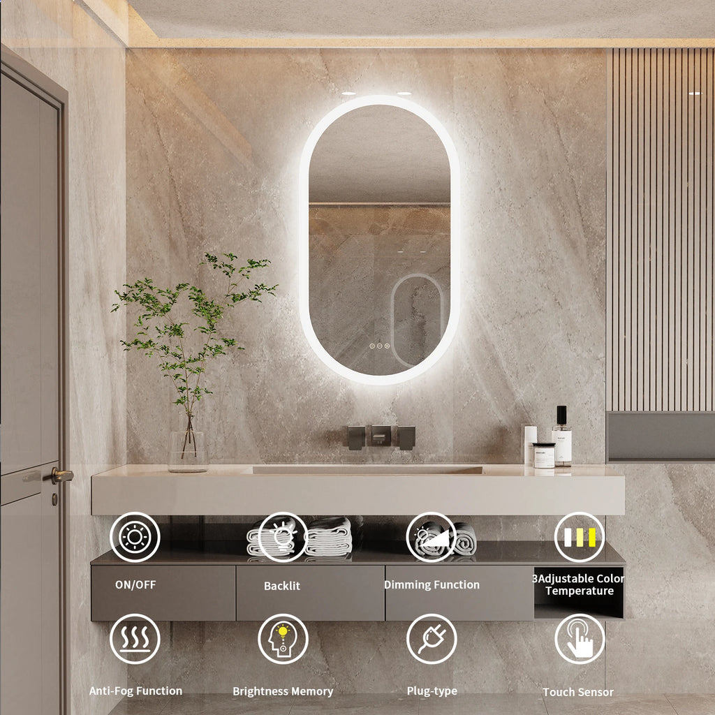 Calista LED Oval Bathroom Mirror