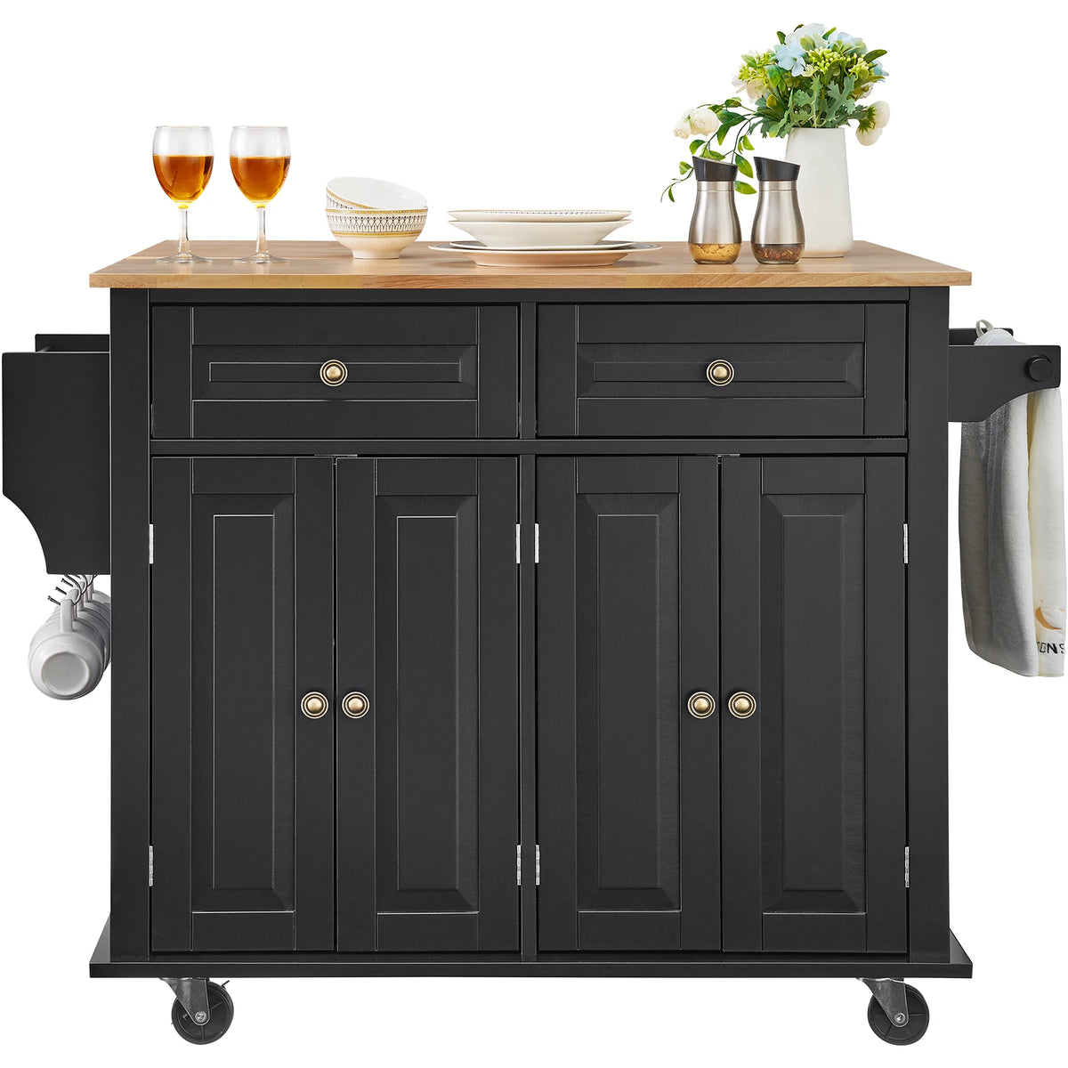 Feathercharm Rolling Kitchen Island