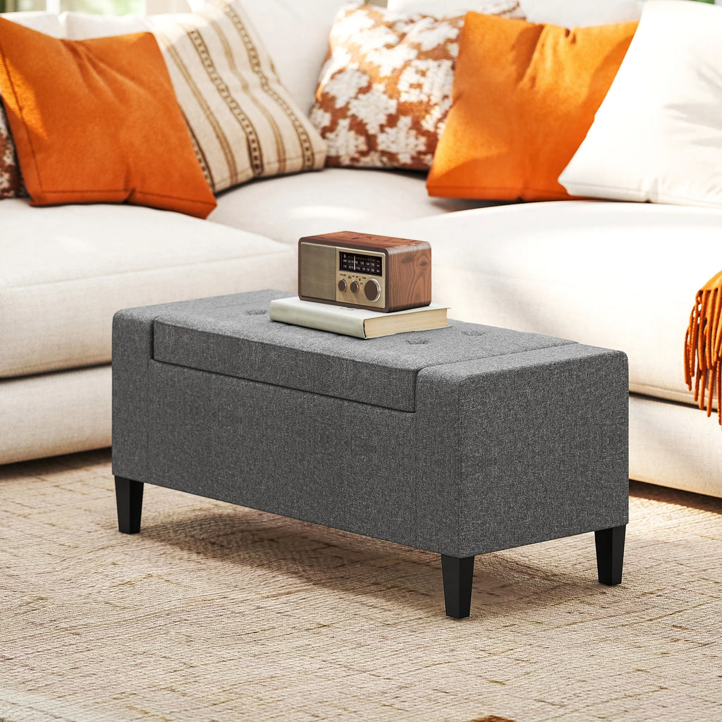 Trellen Tufted Storage Bench – Gray