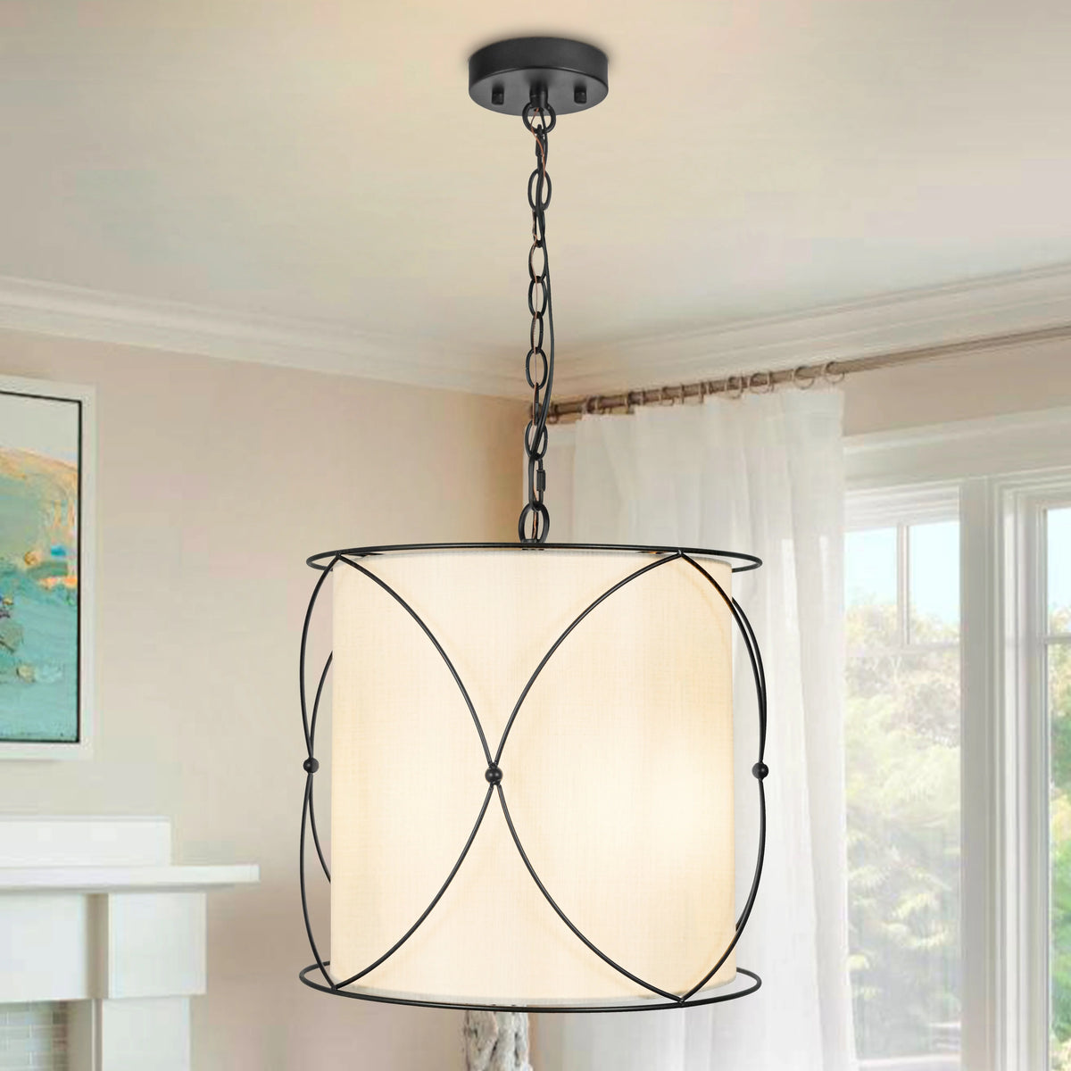 Elthorne Three-Light Drum Chandelier
