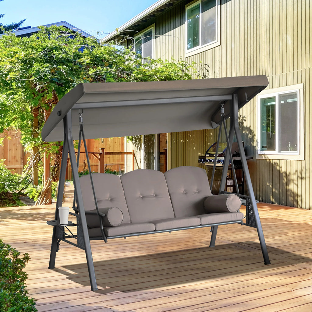 Arcshade Three-Seat Canopy Swing - Brown