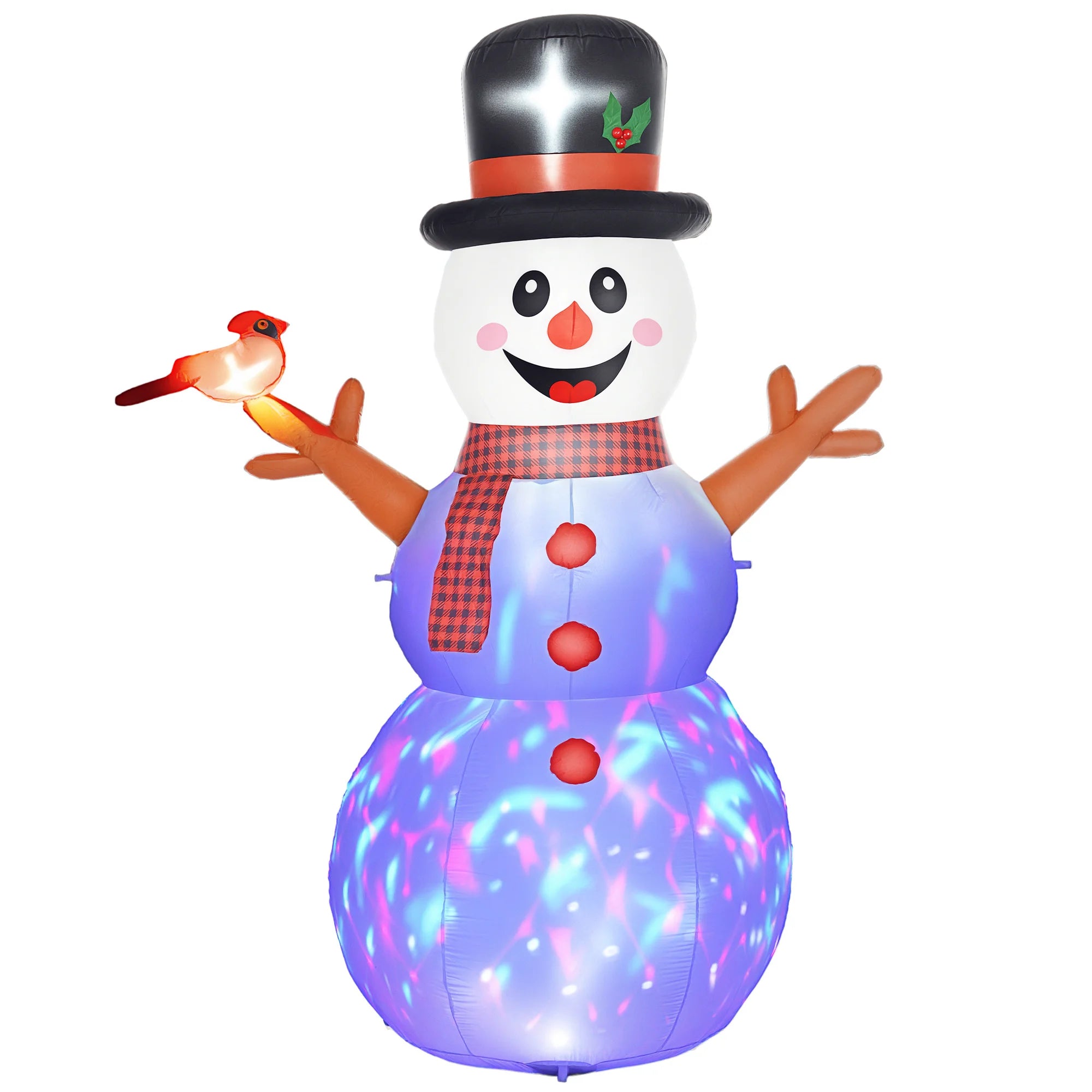 Northglow Color-Changing Snowman Inflatable – 7.9 ft