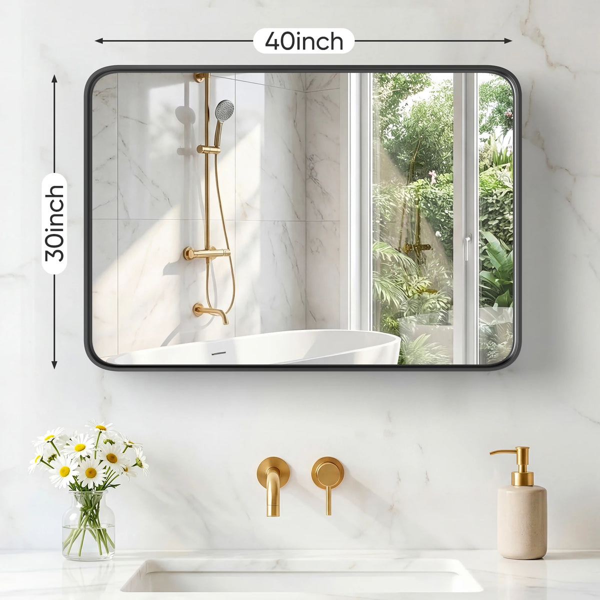 Gossamerlark Rounded Rectangle Wall Mirror