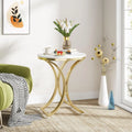 Oscar Sculpted Faux Marble End Table