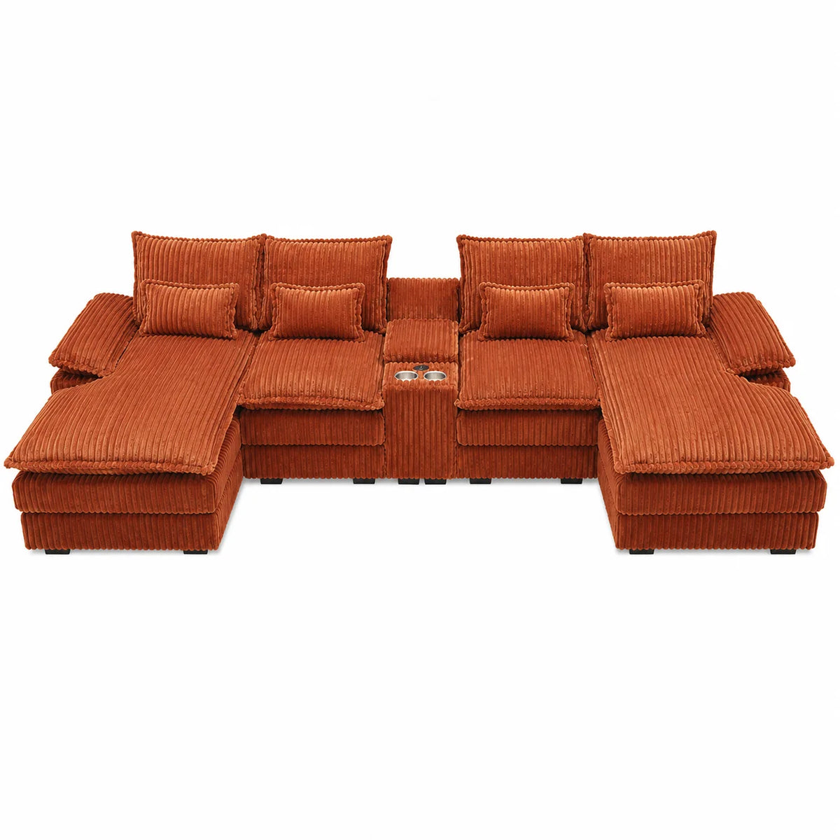 Wynterford 120-Inch 5-Piece Corduroy Sectional with Console