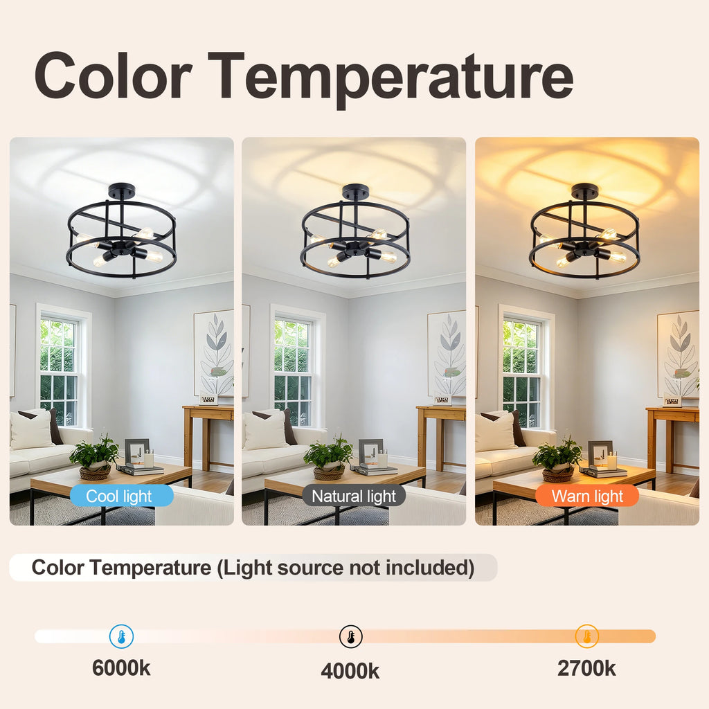 Trelmere Four-Light Cage Ceiling Light
