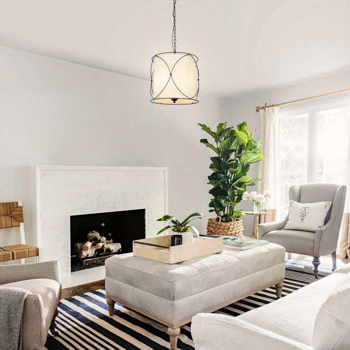 Elthorne Three-Light Drum Chandelier