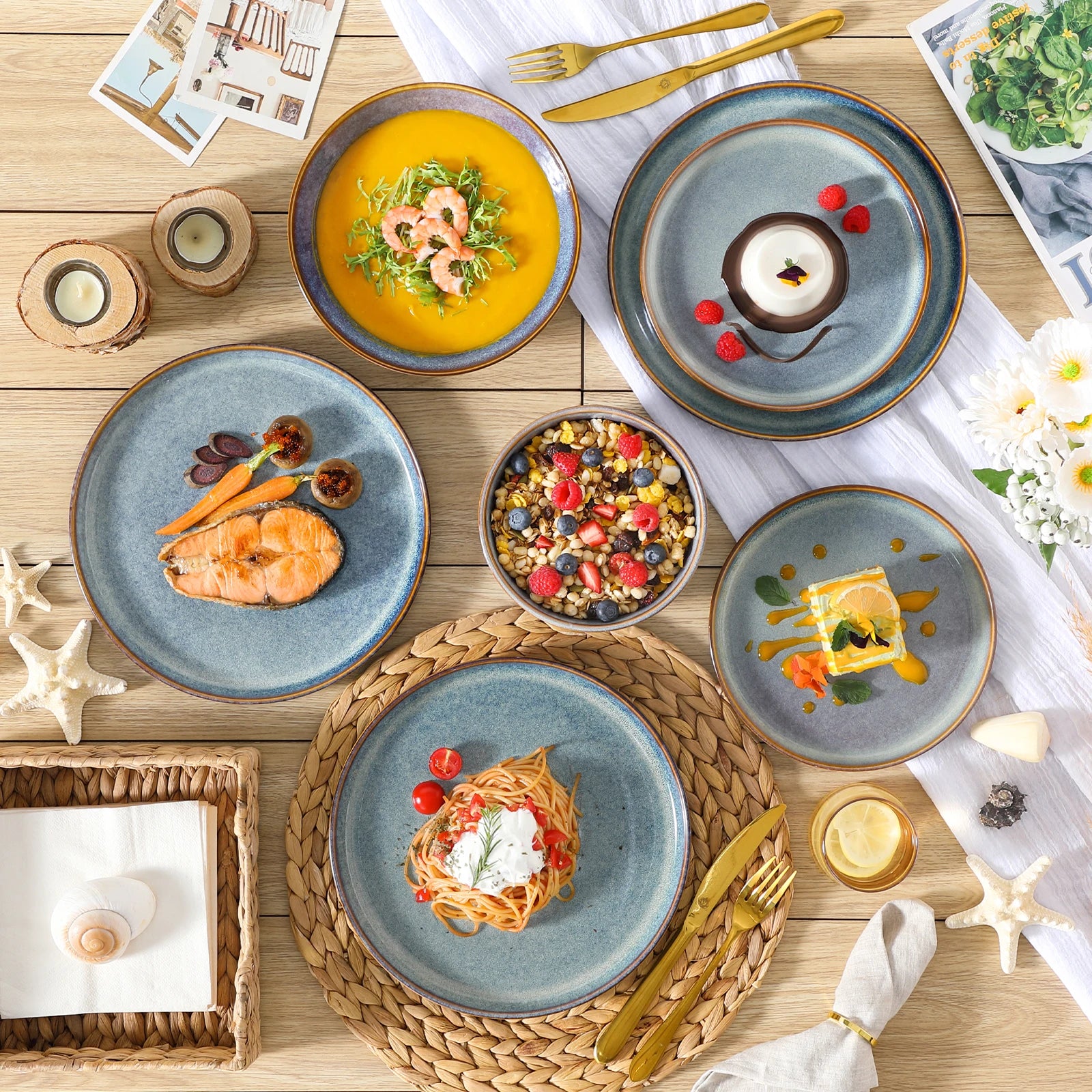 Vancasso PLAYA Series Reactive Glaze Stoneware Dinnerware Set