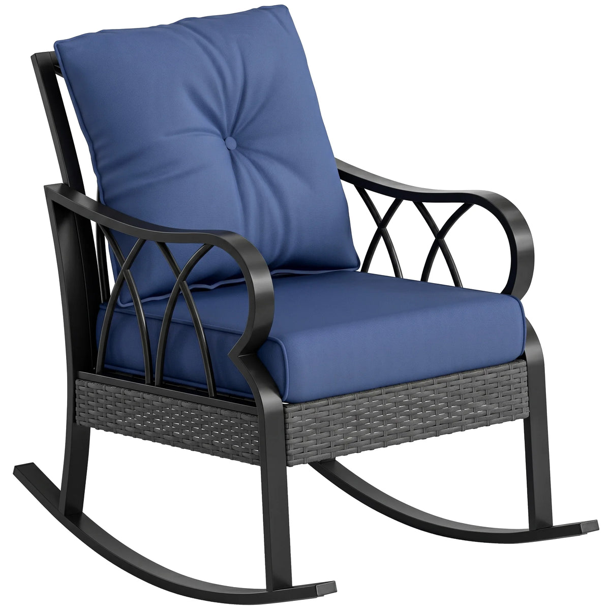 Helmsley Cushioned Rattan Rocker