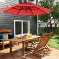 Marigoldrise red solar LED patio umbrella