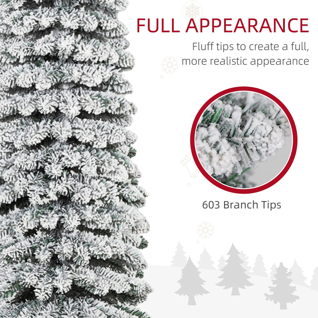 Frostneedle Flocked Pencil Christmas Tree