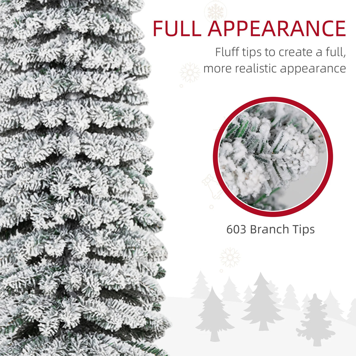 Frostneedle Flocked Pencil Christmas Tree