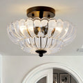Rivenhall Clear Glass Ceiling Light, Black