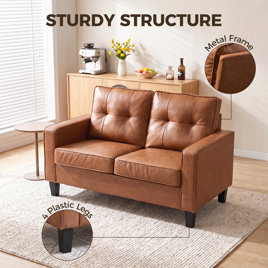 Hearthmere Faux Leather Loveseat