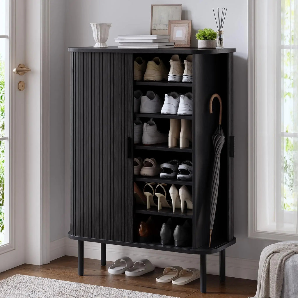 Sparkarc Fluted 6-Tier Shoe Cabinet