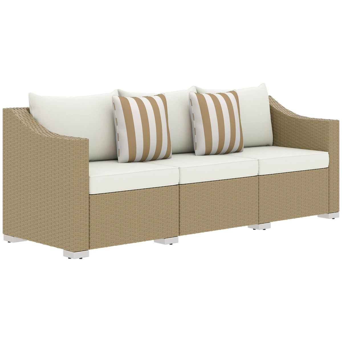 Bramblecharm Three-Seat Wicker Sofa