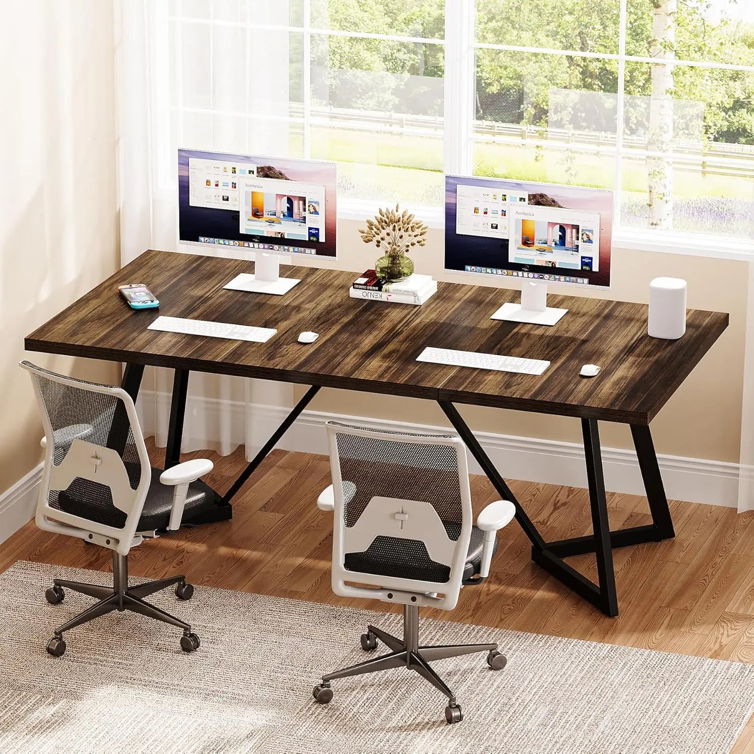Dela Modern Black Executive Desk