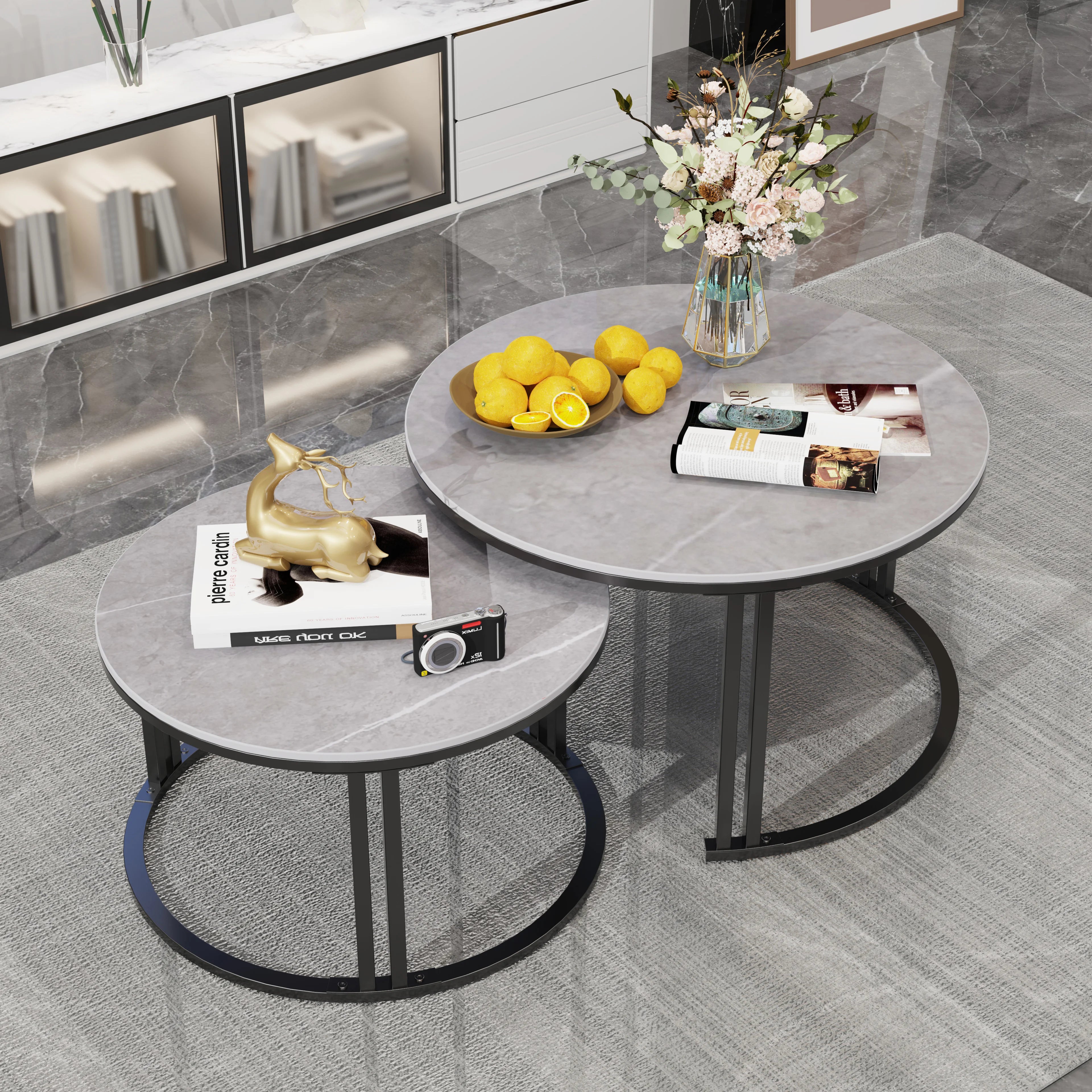 Circle Nesting Coffee Table Set