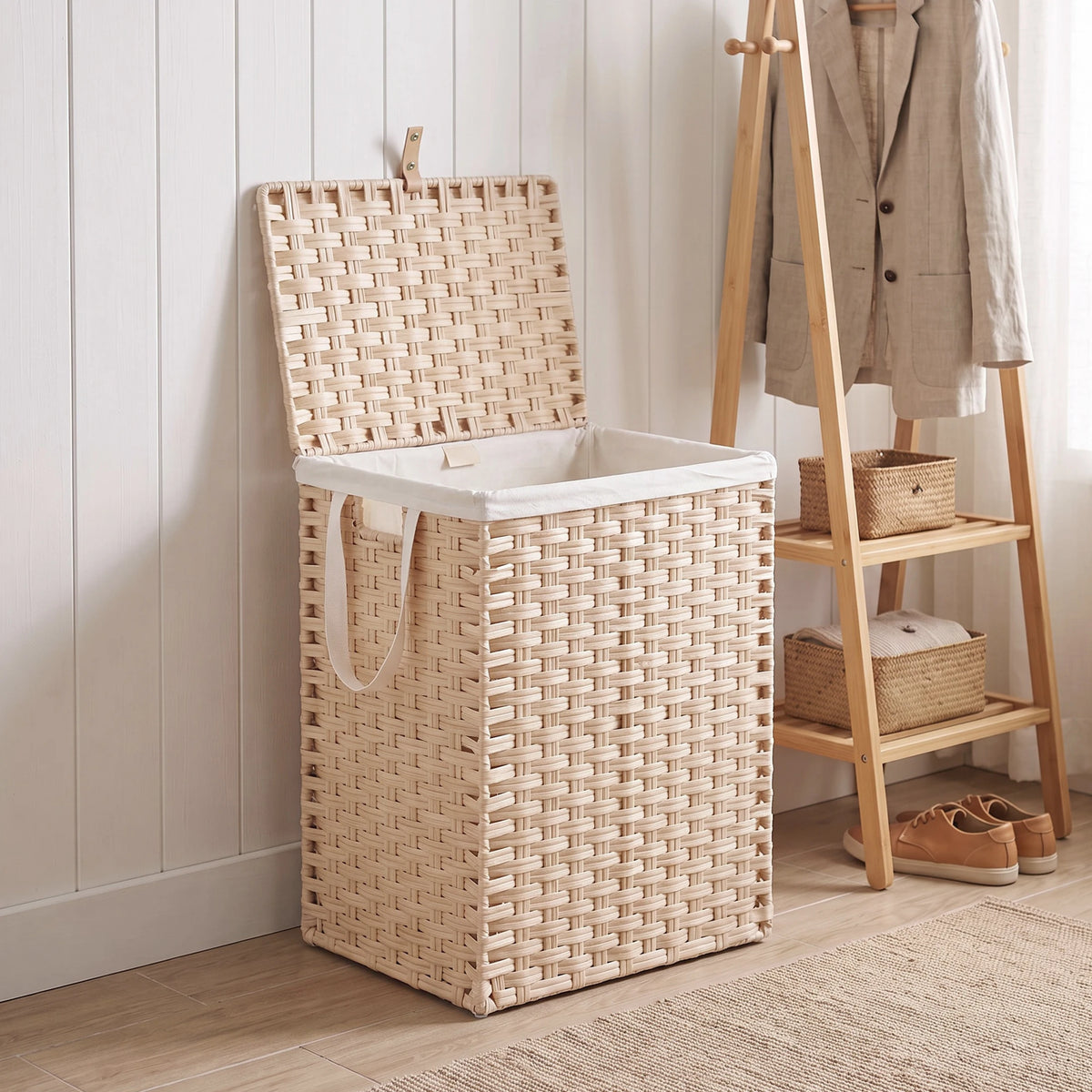 Loomhaven Lidded Woven Laundry Hamper – 90 L