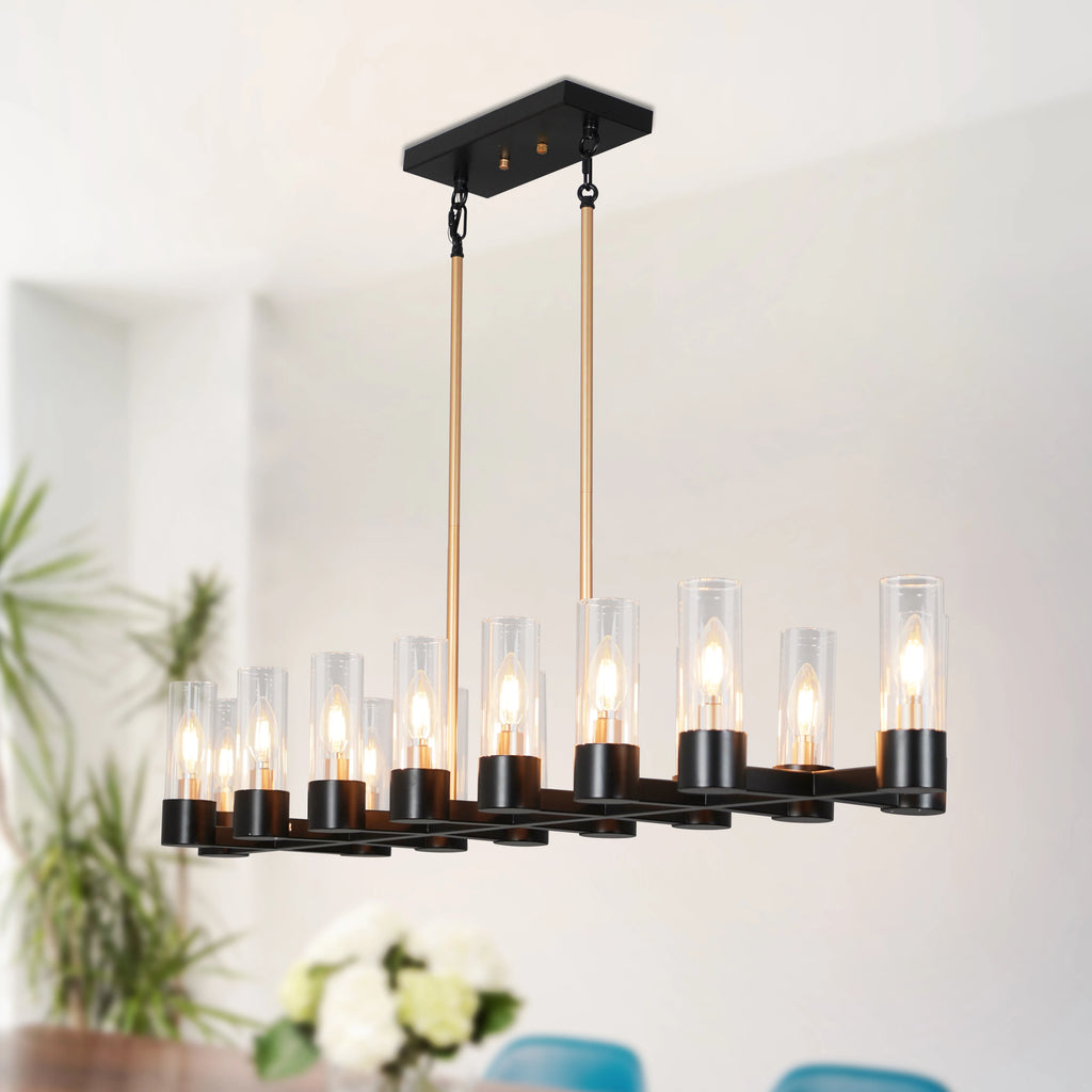Caspian Black Linear Island Pendant