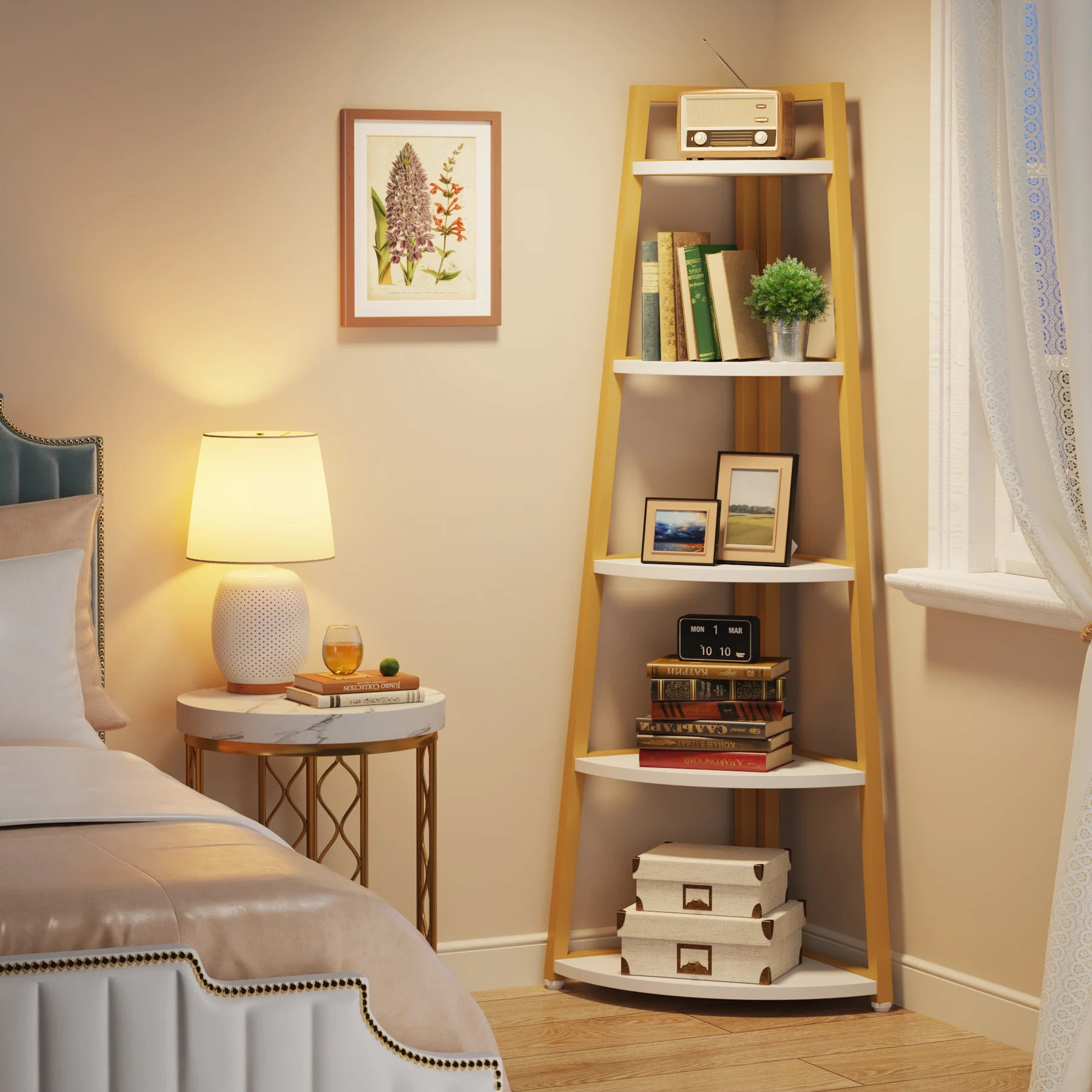 Bastien Five-Tier Corner Ladder Shelf