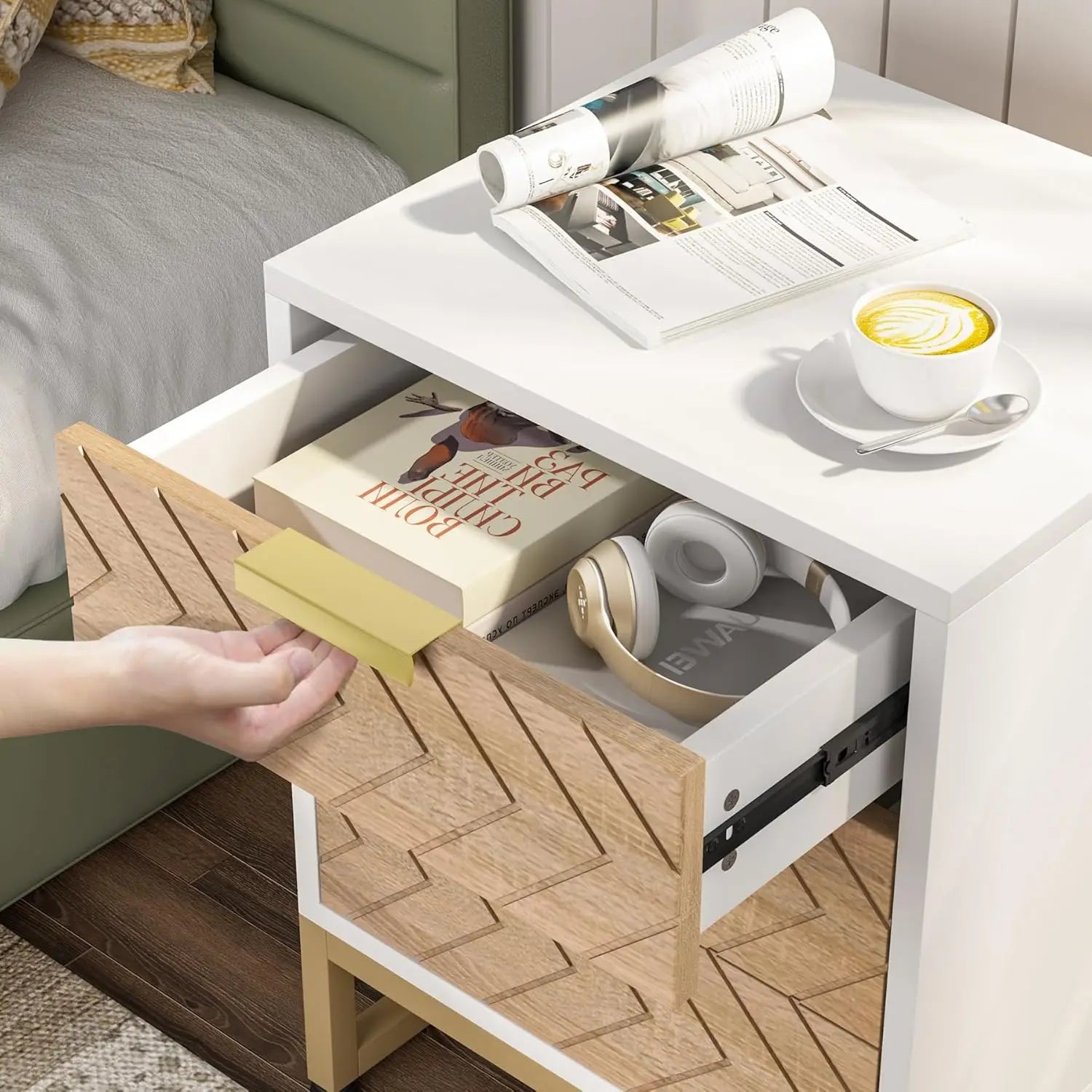 Clyde Chevron Nightstand