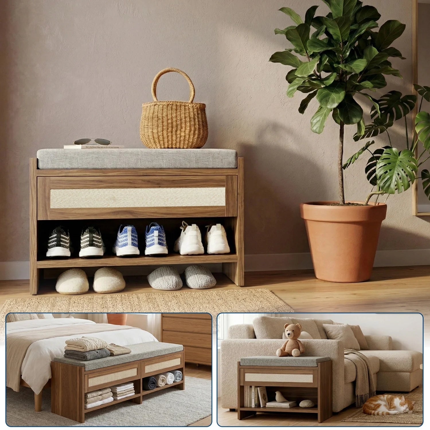 Safiya Entryway Storage Bench